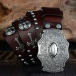 IronSpur™ Heavy Metal Rivets Belt – Genuine Leather Punk Rock Belt for Men 3