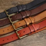 IronCrest™ 3.8CM Men's Retro Cowboy Leather Belt – Heavy Copper Buckle Jeans Belt 5