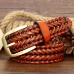LUXKNIT™ 3.3CM Unisex Genuine Leather Woven Belt – Luxury Adjustable Strap for Men & Women 3