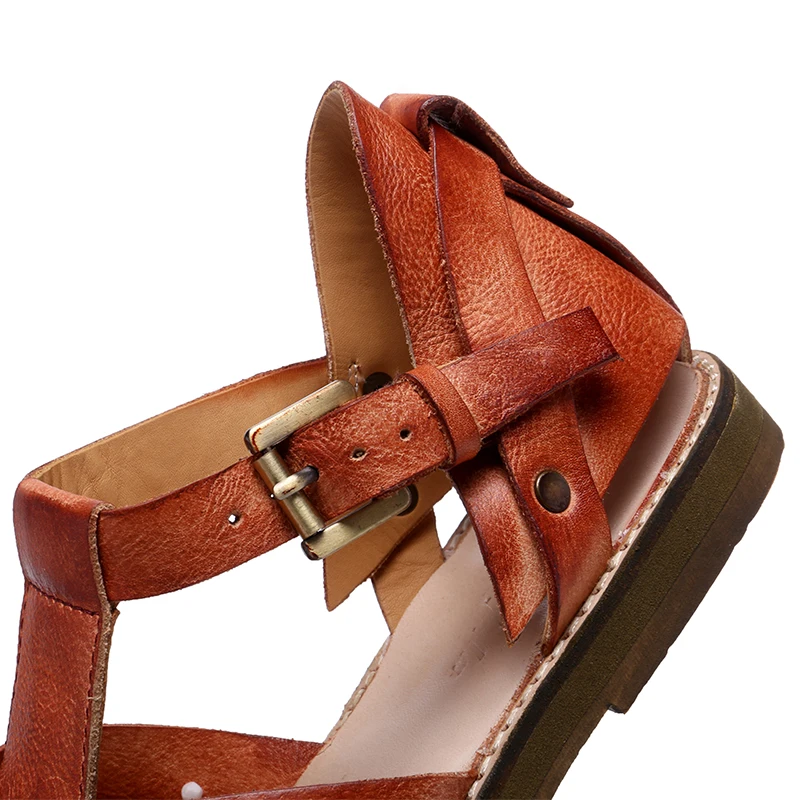 Originality™ Retro Gladiator Sandals – Men's Handmade T-Bar Cow Leather Sandals 3