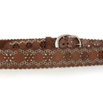 NOIRVIXEN™ 3.8CM Women Punk Rivet Belt – Hollow-Out Cowskin Leather Rock Strap 5