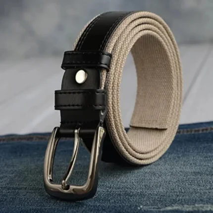 IronGrid™ 150CM Plus-Size Men’s Tactical Canvas Belt – Woven Military Web Belt with Pin Buckle 1