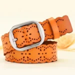 VeraLuxe™ 3.8CM Genuine Hollow-Out Leather Belt – Fashion Women’s Cutout Strap for Jeans & Dresses 3