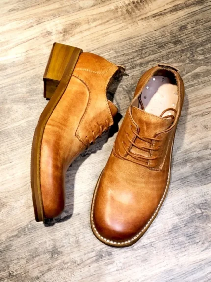 Original Gentleman™ Handmade Square-Toe Derby Shoes – Genuine Formal Dress Shoes for Men 2