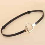 LYSSA™ 1CM Women’s Thin Genuine Leather Belt – Real Cowskin Waist Strap for Dresses & Outfits 1