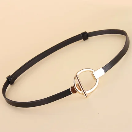 LYSSA™ 1CM Women’s Thin Genuine Leather Belt – Real Cowskin Waist Strap for Dresses & Outfits 1