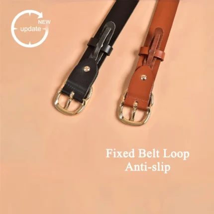 Vereluna™ Women's Genuine Retro Oval Buckle Leather Belt – Handmade Cowhide Belt with Oval Buckle (2.9cm) 1