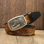 EAGLEFORGE™ 3.5CM Vintage Eagle Automatic Buckle Men Belt - Genuine Cowhide Leather Strap 2