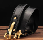 CAVALCRAFT™ Cavalry Copper Buckle Leather Belt – 3.8CM Full Grain Cowhide Strap for Men’s Jeans 2