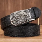 REGALWING™ Eagle Buckle Embossed Leather Belt – 3.5CM Automatic Genuine Leather Business Belt for Men 4
