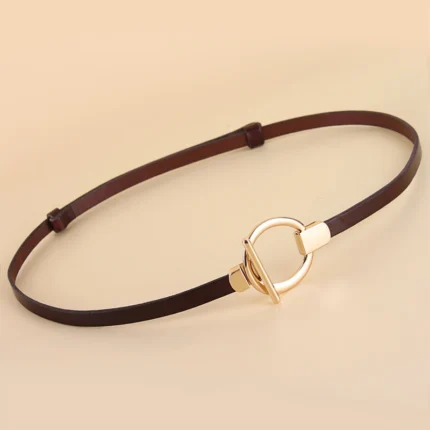 LYSSA™ 1CM Women’s Thin Genuine Leather Belt – Real Cowskin Waist Strap for Dresses & Outfits 2