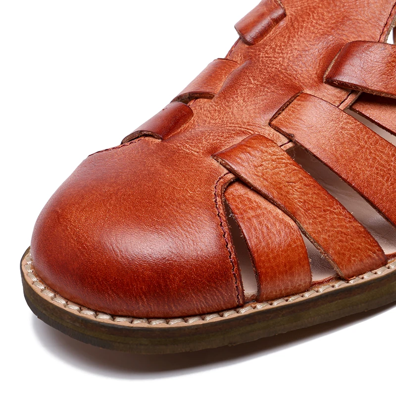 Originality™ Retro Gladiator Sandals – Men's Handmade T-Bar Cow Leather Sandals 2