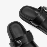 Liora™ Handmade Leather Slide Slippers – Women’s Double Strap Genuine Cowhide Sandals 4
