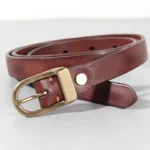 Vellette™ 1.7cm Women’s Genuine Leather Belt – Retro Narrow Cowhide Belt with Copper Buckle for Casual & Dress 5