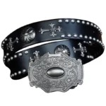 IronSpur™ Heavy Metal Rivets Belt – Genuine Leather Punk Rock Belt for Men 6