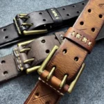 IRONHORSE™ 3.8CM Genuine Leather Men’s Belt – Pure Copper Horseshoe Buckle Casual Jeans Strap 2