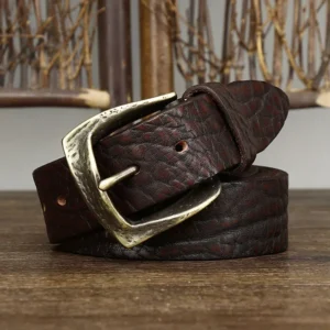 IronHeritage™ 3.8cm Full-Grain Leather Belt – Men’s Vintage Copper Buckle Belt for Jeans 1