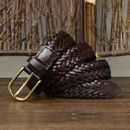BRAIDLINE™ 3CM Unisex Genuine Woven Leather Belt – Full Grain Breathable Belt for Jeans & Fashion 2