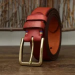 IronCrest™ 3.8CM Men's Retro Cowboy Leather Belt – Heavy Copper Buckle Jeans Belt 4
