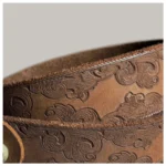 HeritageMark™ 3.8cm Full-Grain Soft Leather Belt – Pure Copper Buckle Men’s Vintage Jeans Belt 4