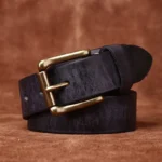 InkCraft™ 3.3cm Genuine Leather Unisex Belt – Vegetable Tanned Cowhide with Copper Pin Buckle 3