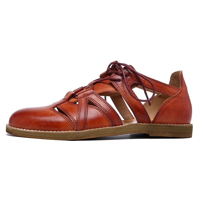 Verano™ Handcrafted Cowhide Leather Fisherman Sandals – Unisex Retro Gladiator Shoes 1