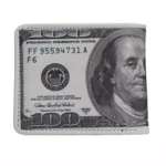 MoneyPrint™ 100 Dollar Design Wallet – PU Leather Short Wallet with Zipper Coin Pocket 3