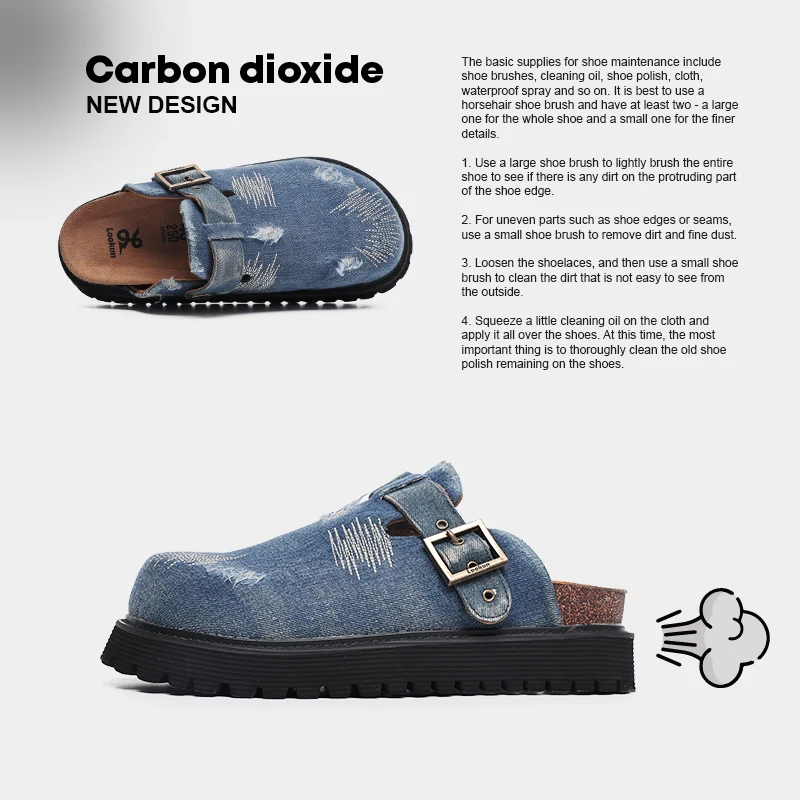 Kairo™ British Street Denim Mules – Unisex Summer Slip-On Slippers for Teens & Adults 5