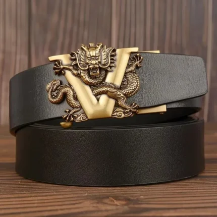DragonCrest™ Genuine Automatic Buckle Belt – Dragon Design Genuine Leather Gift 2