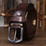 Westmark™ 100% Cowhide Handmade Men’s Belt – 3.8CM Wide Handmade Vintage Leather Belt for Jeans 2
