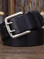 Braveton™ 2025 Men's Double Needle Retro Leather Belt – Retro Pure Cowhide Waistband 4