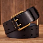 RUGGEDSTITCH™ 3.8CM Men’s Genuine Copper Buckle Belt – Vintage Double Needle Buckle 5