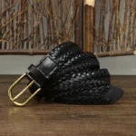BRAIDLINE™ 3CM Unisex Genuine Woven Leather Belt – Full Grain Breathable Belt for Jeans & Fashion 3