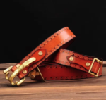 CAVALCRAFT™ Cavalry Copper Buckle Leather Belt – 3.8CM Full Grain Cowhide Strap for Men’s Jeans 3