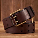 RUGGEDSTITCH™ 3.8CM Men’s Genuine Copper Buckle Belt – Vintage Double Needle Buckle 4