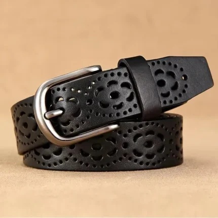 AURELIA™ 3CM Women’s Hollow-Out Genuine Leather Belt – Real Cowskin Waist Strap 2