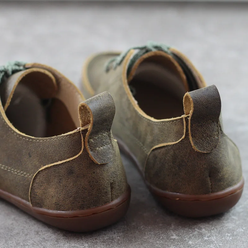 Everbound™ | Unisex Wide-Toe Genuine Leather Lace-Up Flats – Handmade Couple’s Low-Top Shoes for Daily Comfort 5
