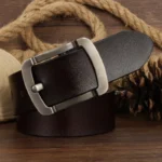 RUGGEDCRAFT™ Men’s 3.7CM Genuine Leather Belt – Vintage Pin Buckle Casual Jeans Strap 5