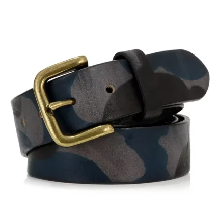 BattleForge™ Tactical Leather Belt – Genuine Cowskin Camouflage Belt with Brass Buckle, 3.3cm & 3.8cm 2