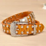 Luméra™ Women’s Designer Rhinestone Belt For Dresses – 2.6CM PU Leather Strap with Sparkling Buckle 5