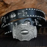IronSpur™ Heavy Metal Rivets Belt – Genuine Leather Punk Rock Belt for Men 2