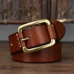 TrueCraft™ 3.8cm Natural Cowskin Leather Belt for Men – Quality Copper Buckle Jeans Belt 5