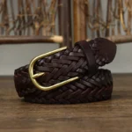 BRAIDLINE™ 3CM Unisex Genuine Woven Leather Belt – Full Grain Breathable Belt for Jeans & Fashion 6