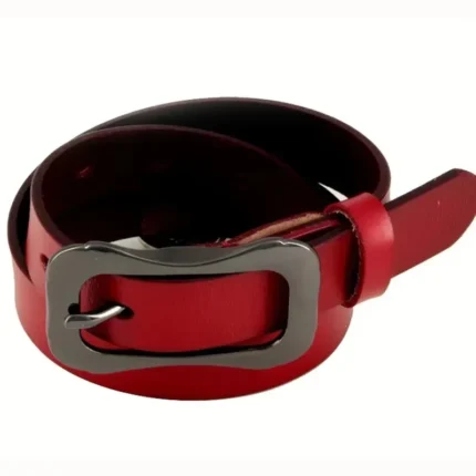 EleganceLine™ Slim Black Genuine Leather Belt for Women – Classic Pin Buckle Cowskin 2