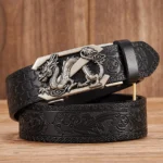 DRAGONSPIRAL™ 3.5CM Embossed Genuine Leather Belt – Automatic Buckle Dragon Pattern 4