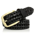 LUXKNIT™ 3.3CM Unisex Genuine Leather Woven Belt – Luxury Adjustable Strap for Men & Women 5