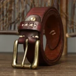 IRONVAULT™ 3.8CM Genuine Brass Buckle Belt – Brass Buckle Vintage Strap for Jeans 4
