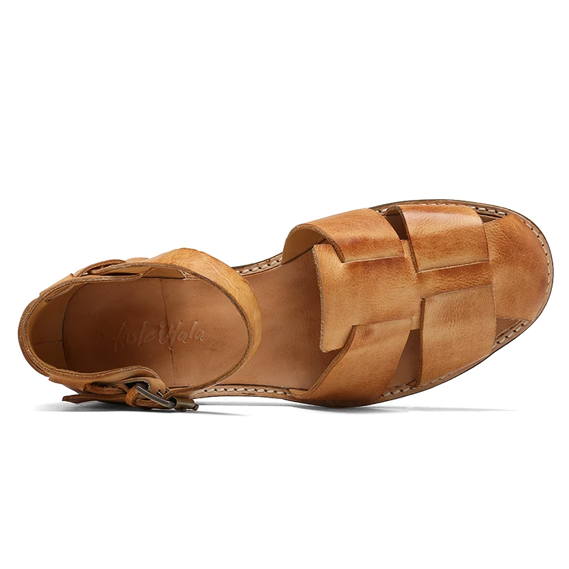 Riomaro™ Leather Fisherman Sandals – Handmade Roman-Style Unisex Gladiators 6