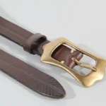 Vintessa™ Women Genuine Leather Belt – Retro Cowhide with Brass Buckle, 2.2cm Slim Fit 5