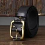 TrueCraft™ 3.8cm Natural Cowskin Leather Belt for Men – Quality Copper Buckle Jeans Belt 2